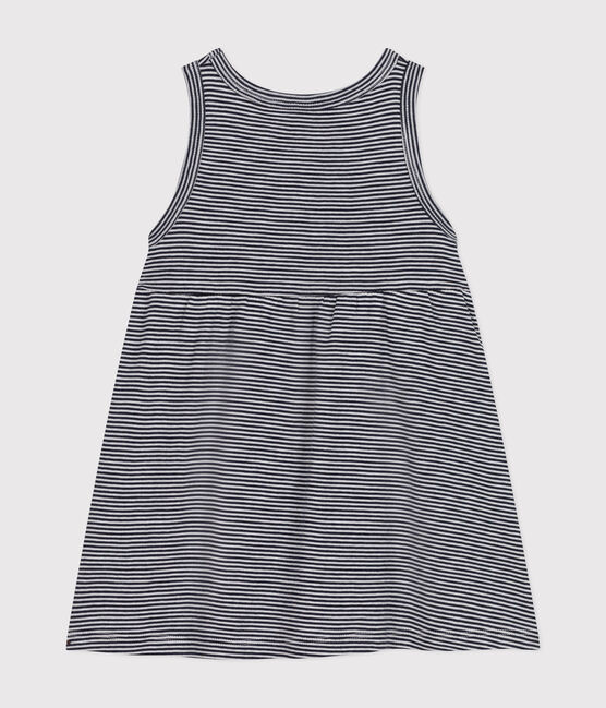 Robe sans manche en coton rayé bébé bleu SMOKING/blanc MARSHMALLOW