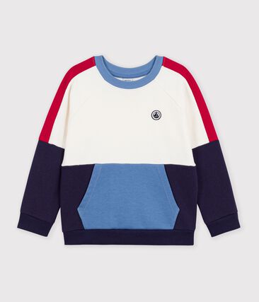 Sweatshirt enfant en coton uni colorblock