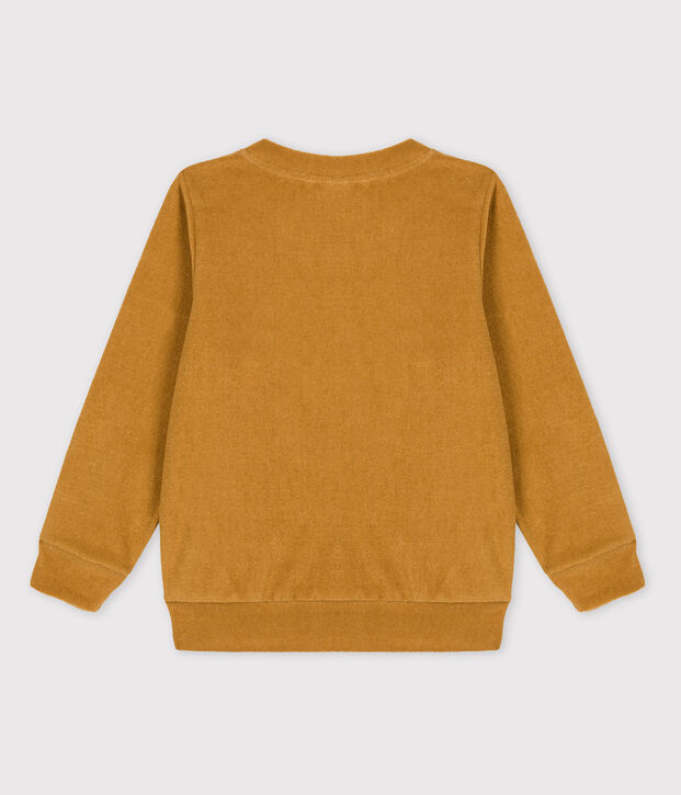 Sweatshirt en bouclette &eacute;ponge enfant gar&ccedil;on jaune