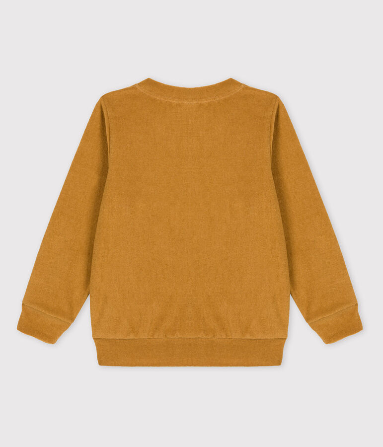 Sweatshirt en bouclette &eacute;ponge enfant gar&ccedil;on jaune ISTRE