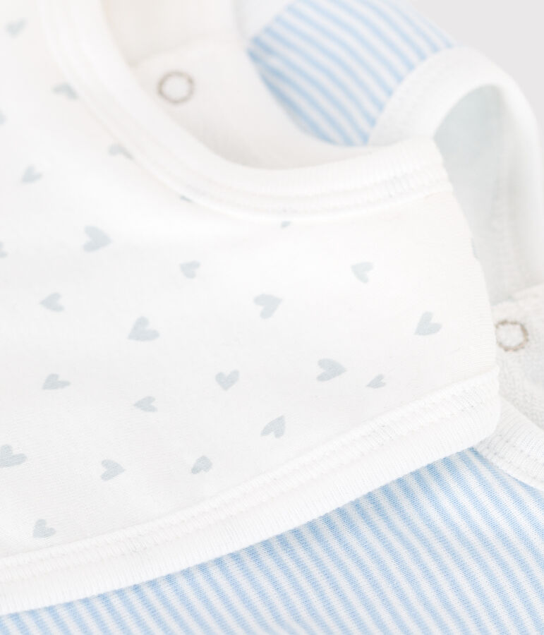 Lots de deux bavoirs b&eacute;b&eacute; en coton imprim&eacute; multicouleur