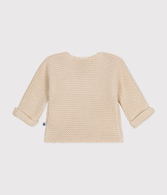 Cardigan en tricot point mousse bébé écru AVALANCHE