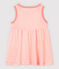 Robe rayée sans manches en côte bébé fille rose GRETEL/blanc MARSHMALLOW