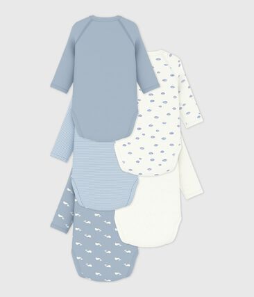 Lot de bodies croisés manches longues en coton imprimé bébé (Petit Bateau) - Image 1