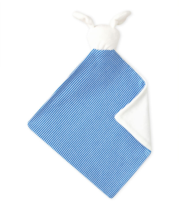 Doudou plat chien blanc/multicouleur