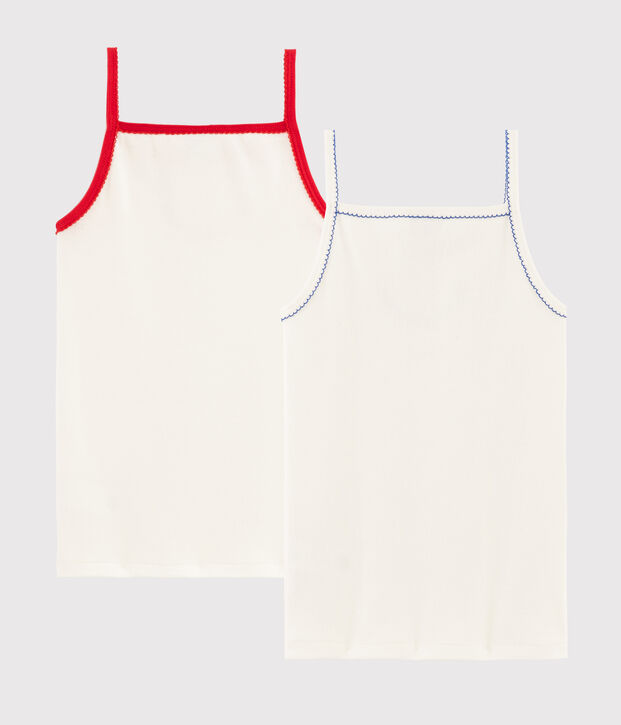 Lot de 2 chemises &agrave; bretelles Made in France petite fille multicouleur