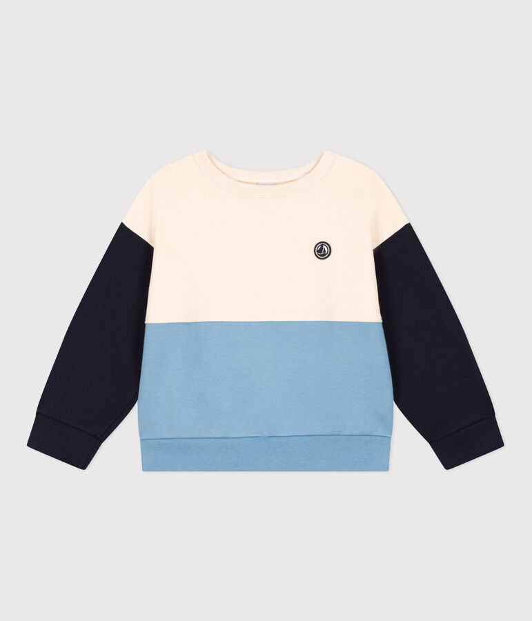 Sweatshirt en molleton enfant gar&ccedil;on blanc AVALANCHE/ MULTICO