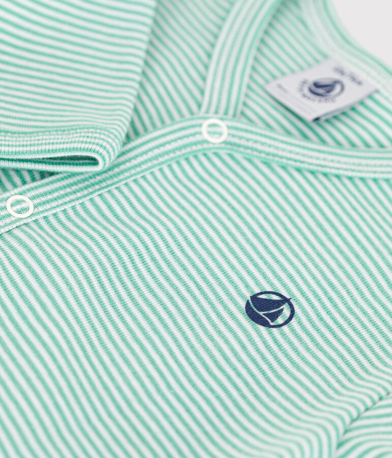 Pyjama b&eacute;b&eacute; en coton &agrave; rayures vert ALOEVERA