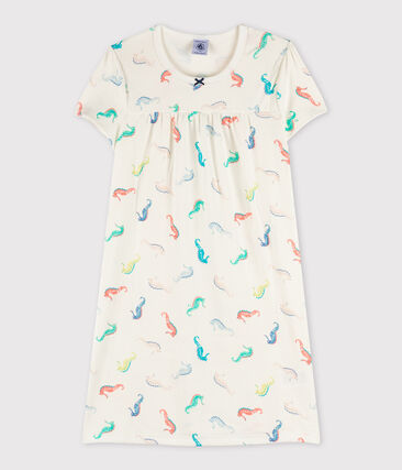 Chemise de nuit imprimé hippocampes petite fille en coton