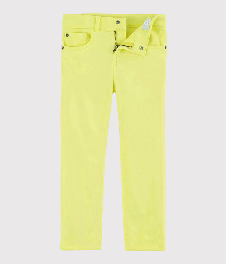 Pantalon en serge enfant gar&ccedil;on jaune CITRONEL