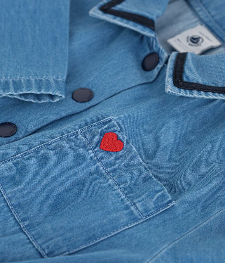 Combinaison longue enfant en coton bleu DENIM CLAIR