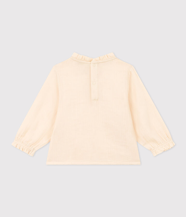 Blouse manches longues en gaze de coton b&eacute;b&eacute; &eacute;cru AVALANCHE