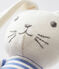 Doudou lapin hochet bébé mixte bleu SMOKING/blanc MARSHMALLOW