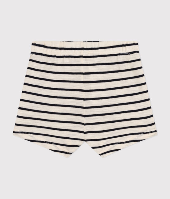 Short en jersey flammé bébé blanc AVALANCHE/bleu SMOKING