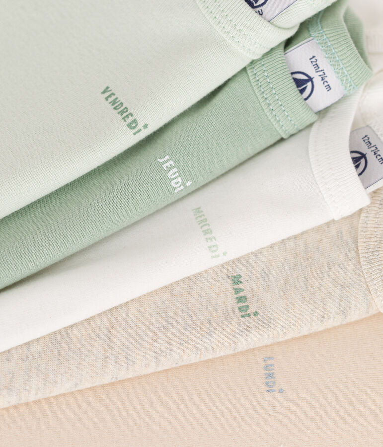 Lot de 5 bodies manches courtes en coton b&eacute;b&eacute; variante 1