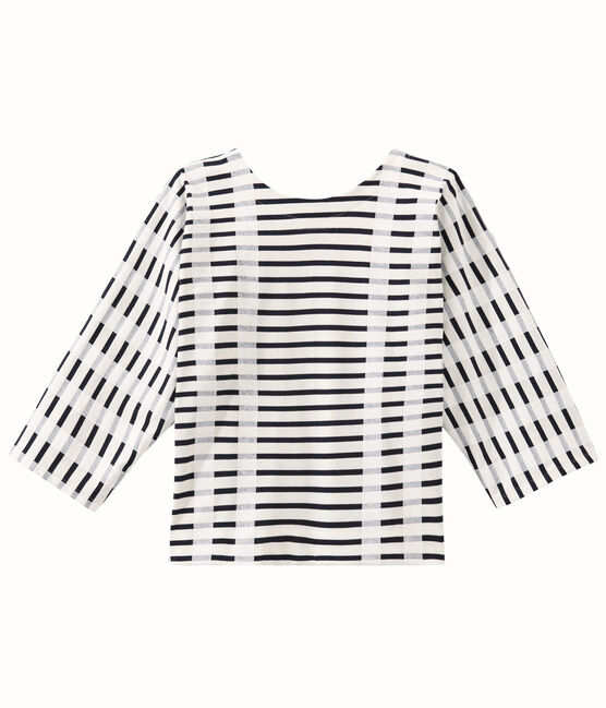 Marinière kimono pour femme blanc MARSHMALLOW/bleu SMOKING