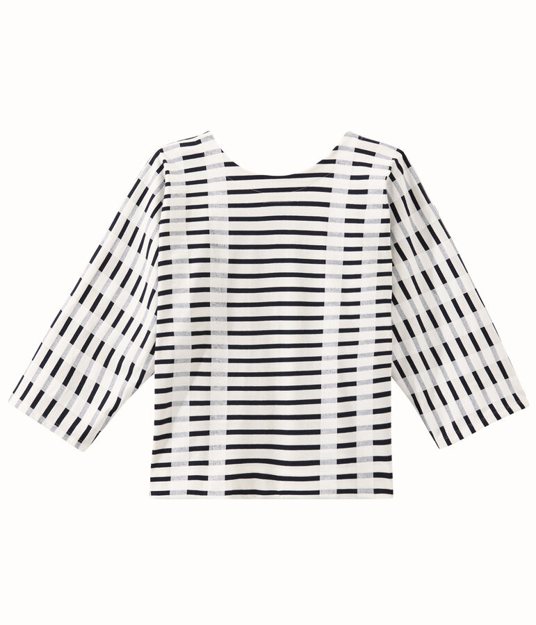 Marini&egrave;re kimono pour femme blanc/bleu