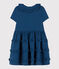Robe manches courtes en gaze de coton enfant fille bleu INCOGNITO