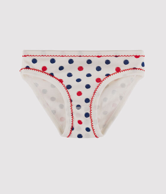Culotte petite fille blanc MARSHMALLOW/bleu MAJOR/ MULTICO