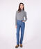 Sous-pull femme l'iconique en coton bleu SMOKING/blanc MARSHMALLOW