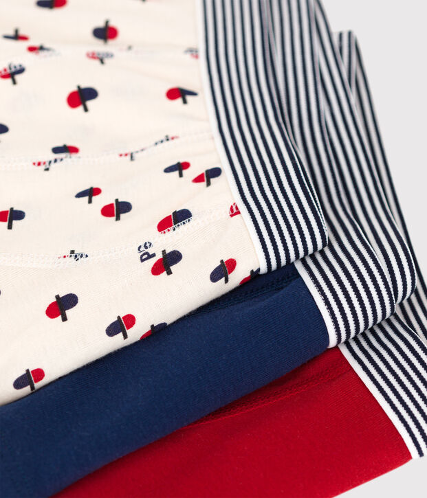 Lot de 3 boxers petit gar&ccedil;on en coton multicouleur