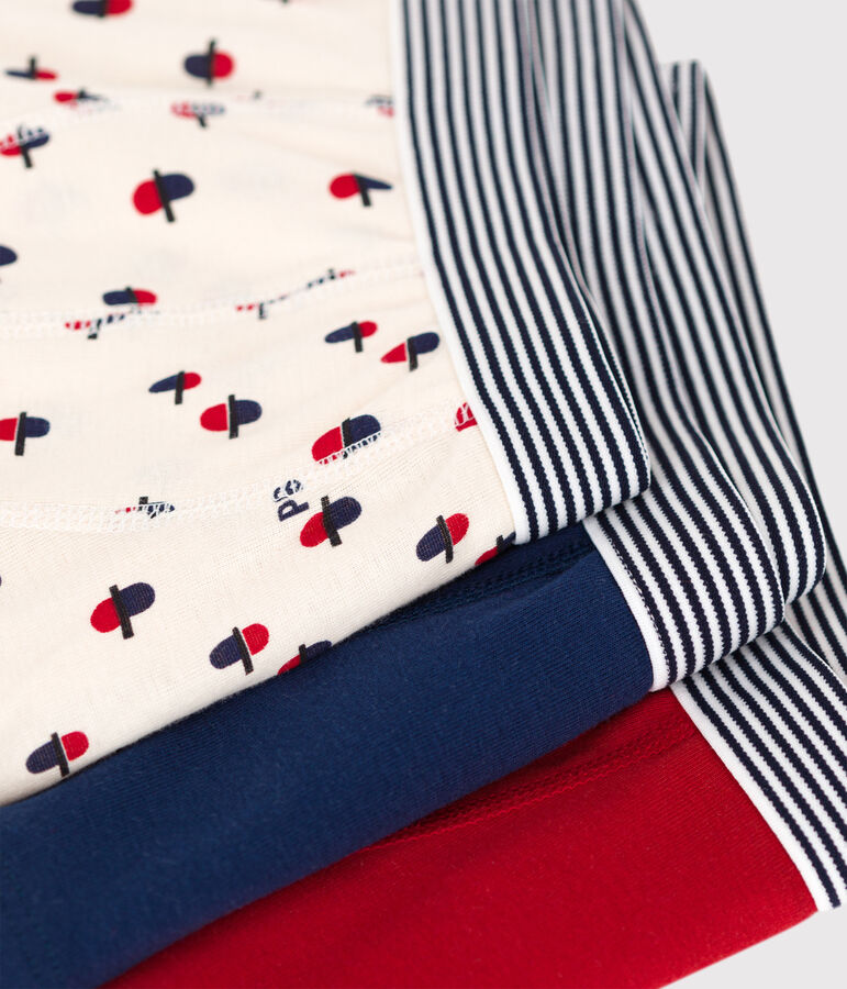 Lot de 3 boxers petit gar&ccedil;on en coton multicouleur