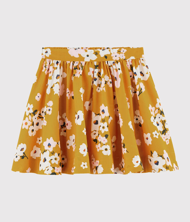 Jupe en popeline enfant fille jaune/multicouleur
