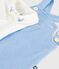 Ensemble salopette/body bébé en coton uni et détails brodés bleu FLO/ MILK