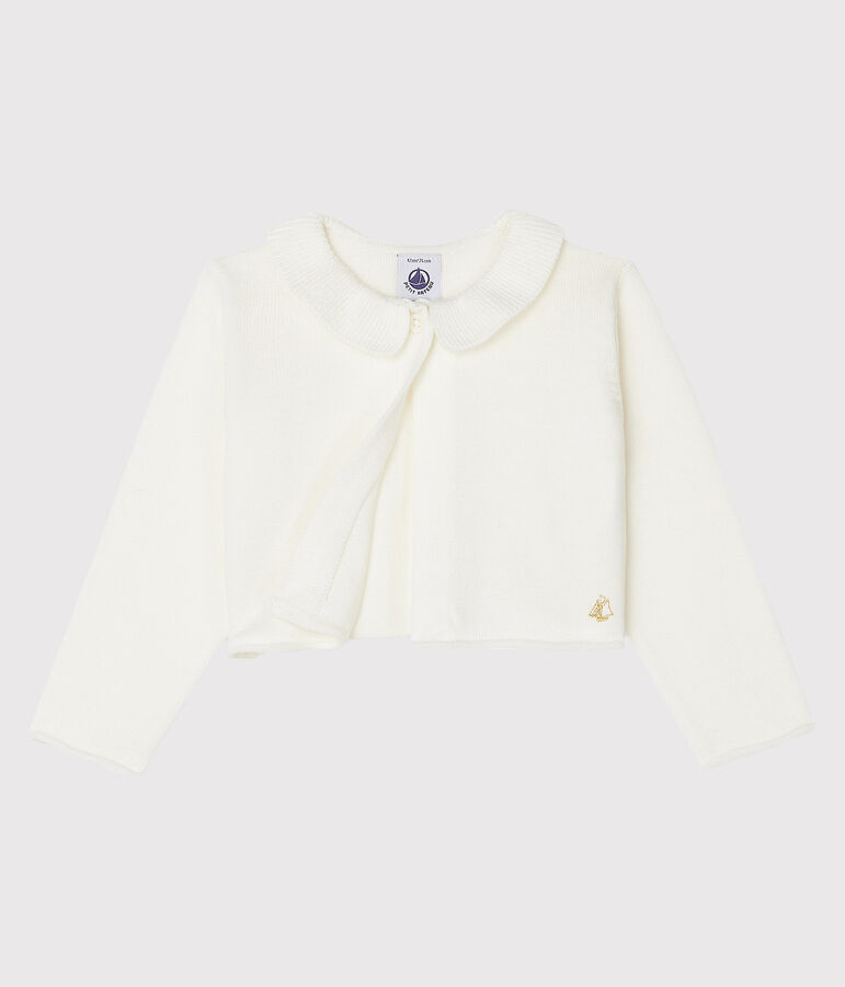 Bolero b&eacute;b&eacute; fille blanc MARSHMALLOW