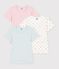 Lot de tee-shirts enfant en coton manches courtes &agrave; c&oelig;urs multicouleur