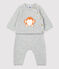 Ensemble 2 pièces jacquard en tricot bio bébé gris BELUGA CHINE