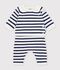 Ensemble b&eacute;b&eacute; en tricot &agrave; rayures bleu/bleu