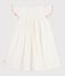Robe enfant manches courtes en coton blanc