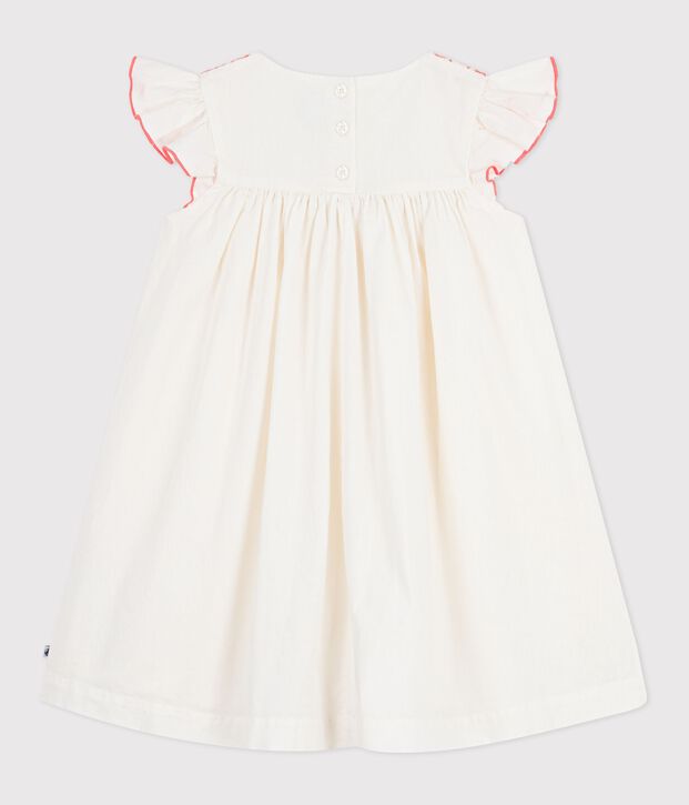 Robe enfant manches courtes en coton blanc