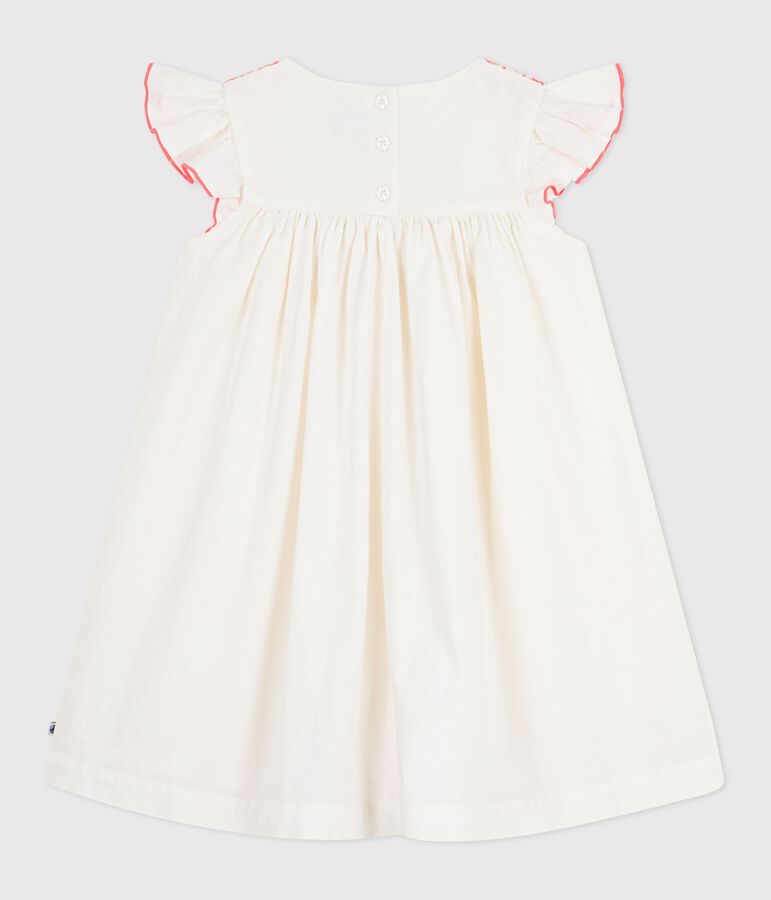 Robe enfant manches courtes en coton blanc