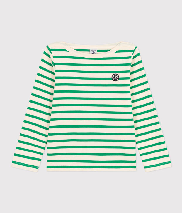 Marini&egrave;re en coton &eacute;pais enfant &eacute;cru/vert
