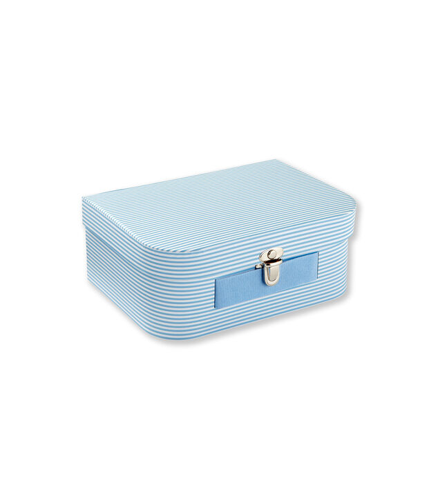 Valisette multi-usage &agrave; milleraies bleu/blanc