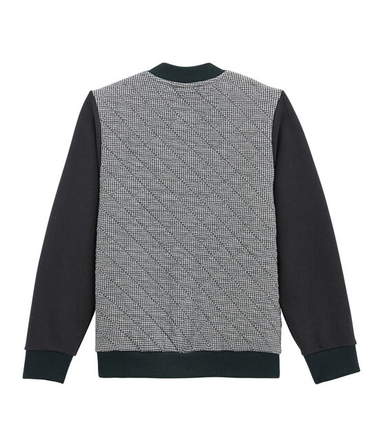 Blouson teddy enfant garçon en tubic pied de poule gris CAPECOD/blanc MARSHMALLOW