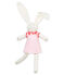 Doudou lapin habillé rose VIENNE/blanc MARSHMALLOW