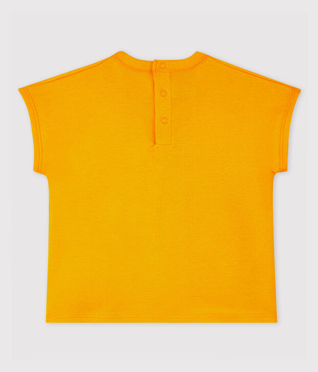 Tee-shirt manches courtes en coton b&eacute;b&eacute; gar&ccedil;on. jaune