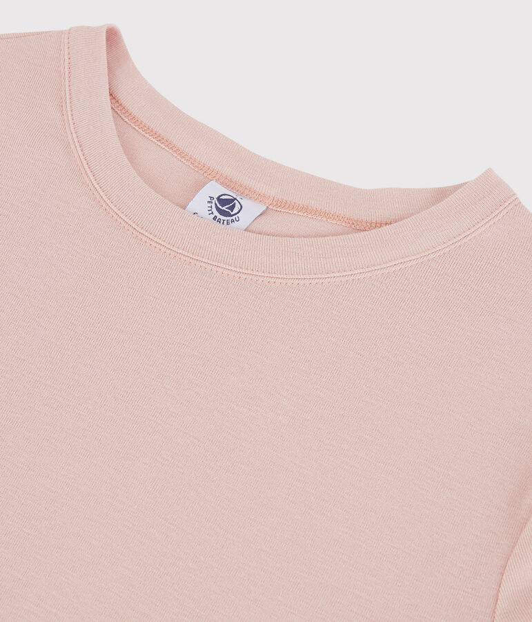 T-shirt col rond iconique en coton Femme rose