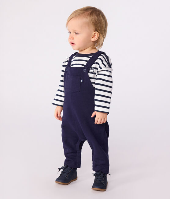 Salopette bébé en coton jambes longues, unie SOIR