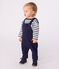 Salopette bébé en coton jambes longues, unie SOIR