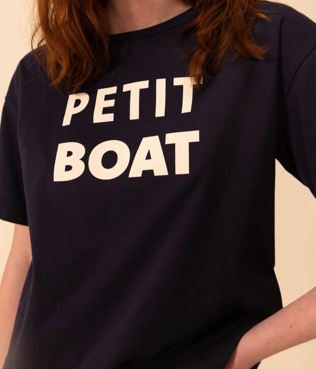 T-shirt LE BOXY en coton Femme bleu marine