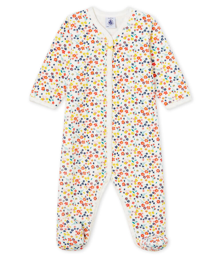 Dors bien b&eacute;b&eacute; fille en velours blanc/multicouleur