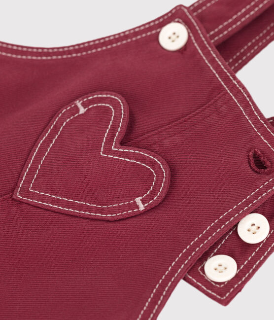 Salopette bébé en denim coloré jambes longues AMARANTE