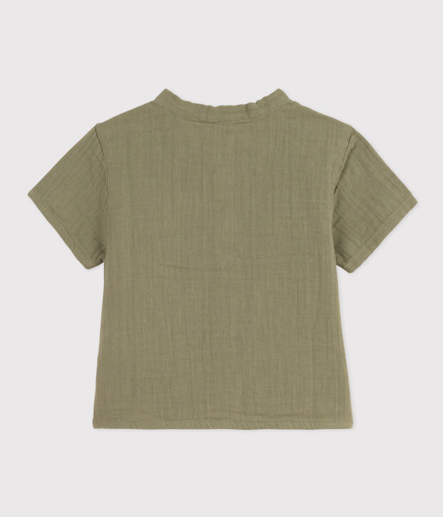 Chemise manches courtes b&eacute;b&eacute; en gaze de coton vert