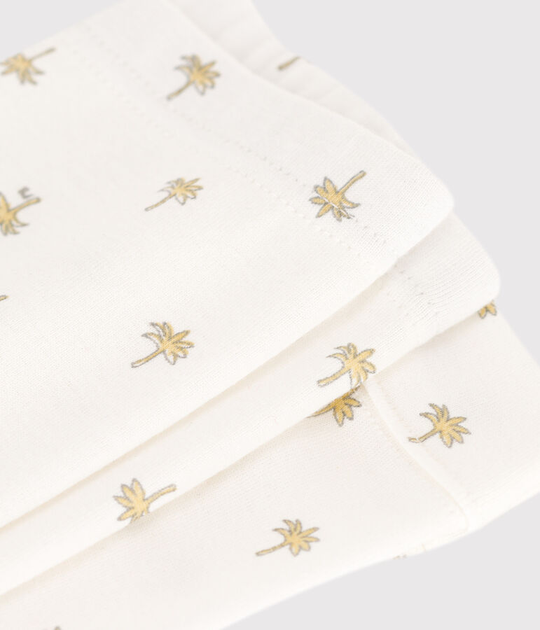 Legging b&eacute;b&eacute; en coton imprim&eacute; fleuri blanc/gris