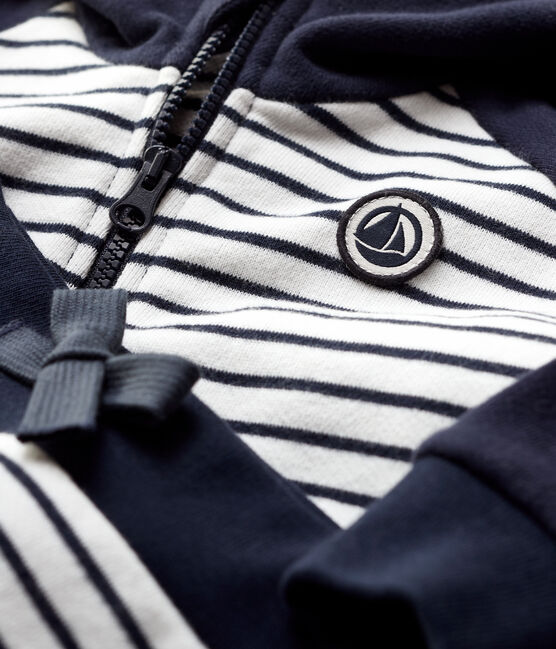 Ensemble jogging molleton bébé. bleu SMOKING/blanc MARSHMALLOW
