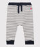 Pantalon en molleton bébé. blanc MARSHMALLOW/bleu SMOKING